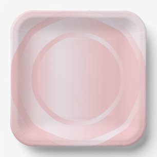 Modern Pink Rose Gold Trendy Elegant Colour Paper Plate