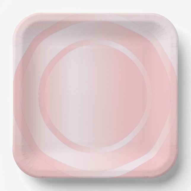 Modern Pink Rose Gold Trendy Elegant Colour Paper Plate (Front)