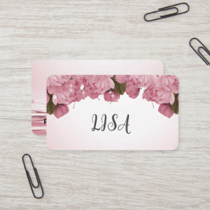 Modern pink roses design business card
