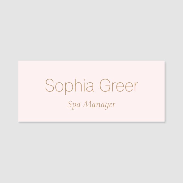 Modern Pink Salon Spa  Name Tag (Front)