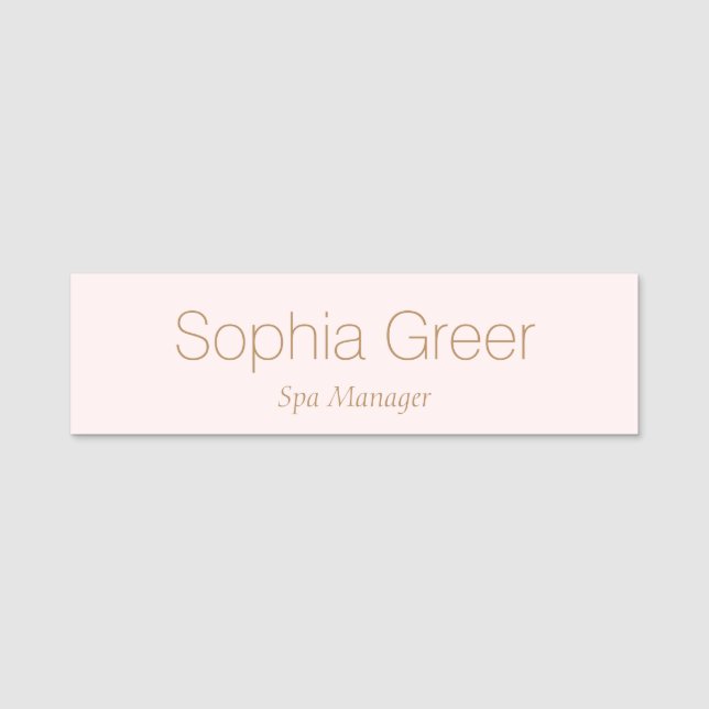 Modern Pink Salon Spa  Name Tag (Front)