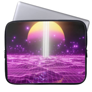 Modern pink sci fi pop art scene3 laptop sleeve