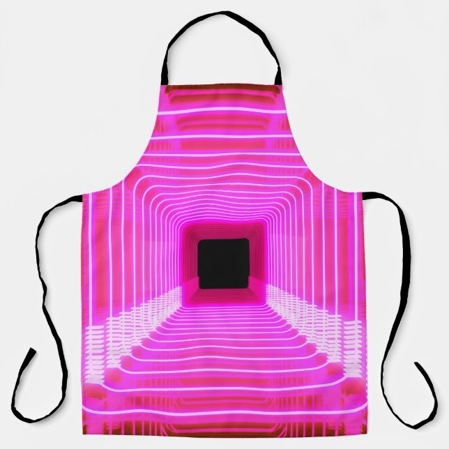 Modern pink sci fi pop art scene apron (Front)