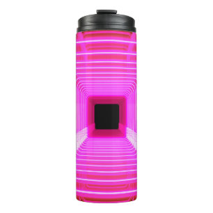 Modern pink sci fi pop art scene thermal tumbler