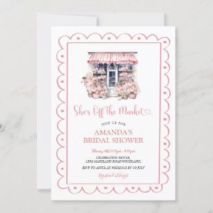 Modern Pink She's Off The Market Bridal Shower Invitation