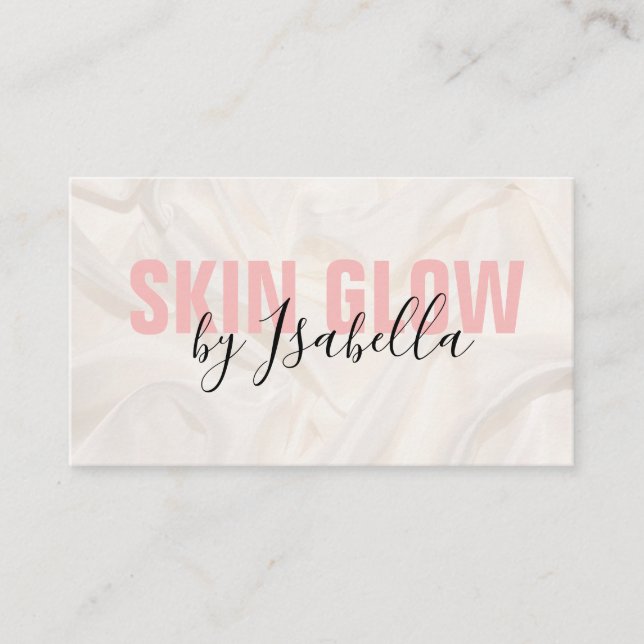 Modern Pink Silk Professional Business Card (Front)