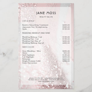 Modern Pink-Silver Glitter Salon Flyer