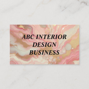 Modern pink silver marble texture and typography  business card