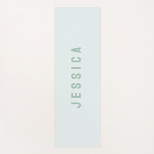 Modern Pink Simple Minimalist Name Yoga Mat