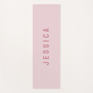 Modern Pink Simple Minimalist Name Yoga Mat