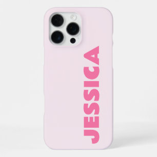 Modern Pink Simple Name Personalised iPhone Case
