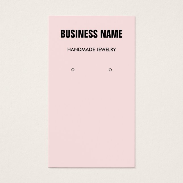 Modern pink simple trendy earring display card (Front)