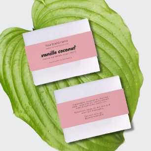 Modern pink soap packaging ingredients wrap label invitation belly band