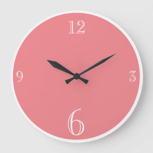 Modern Pink Solid Colour Basic minimalist Large Clock