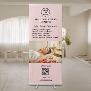 Modern Pink Spa Wellness Centre Business Retractable Banner