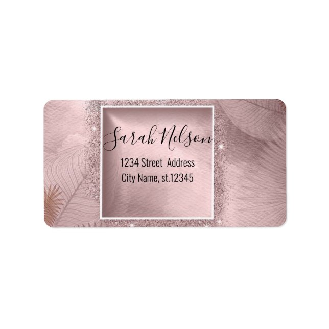 Modern Pink Sparkly Label (Front)