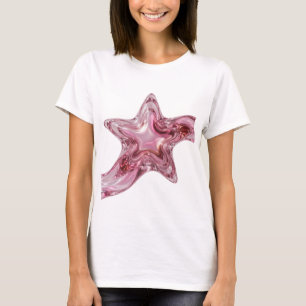 Modern Pink STAR SHAPES Artistic Motif T-Shirt