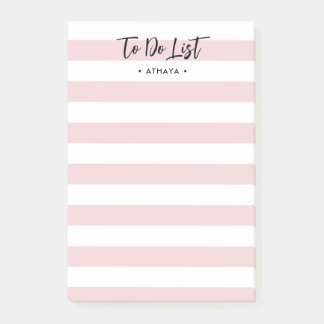Modern Pink Striped, To Do List Post-It Notes