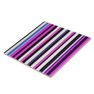 Modern Pink Stripes Collection Tile