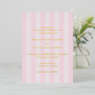 Modern Pink Stripes Elegant Wedding