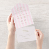 Modern Pink Stripes Elegant Wedding
