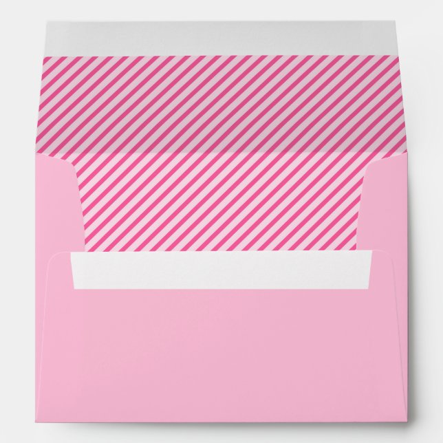Modern Pink Stripes Envelope (Back (Bottom))