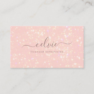 Modern Pink Subtle Glitter Bokeh   Business Card