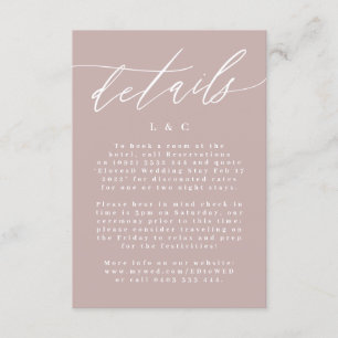 Modern Pink Taupe Calligraphy Simple Wedding RSVP Card