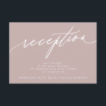 Modern Pink Taupe Calligraphy Wedding Reception Invitation<br><div class="desc">Modern and impressive - Part of a collection - Please contact me if you need any help or additional designs</div>