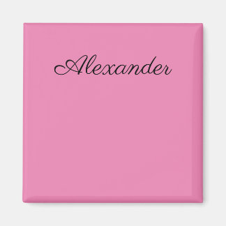 Modern Pink template,  Black Script Magnet