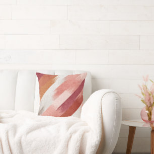 Modern Pink Terracotta Brush Stroke Pattern Cushion