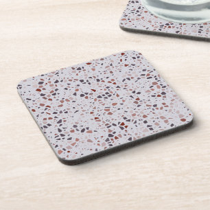 Modern Pink Terrazzo Print Pattern Coaster