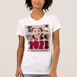 Modern Pink Text & Photo Graduate 2023 T-Shirt