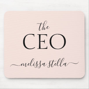 Modern Pink The CEO Name Best Girly Gift Mouse Mat