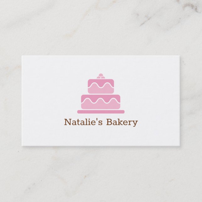 Modern Pink Tier Cake Pastry Baker Business Card (Front)