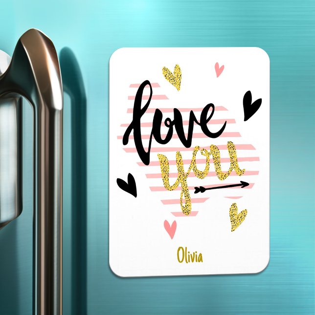 Modern pink time to hug valentine's day couple magnet (Creator Uploaded)