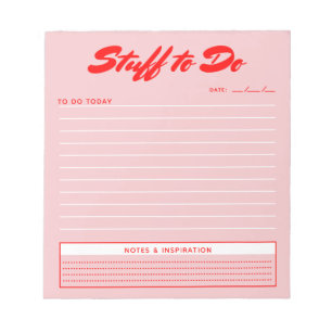 Modern Pink To Do List Design  Notepad