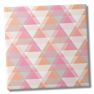 Modern Pink Triangle Pattern Tile