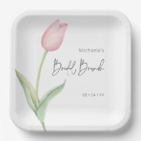 Modern Pink Tulip Solo Bridal Brunch Luncheon