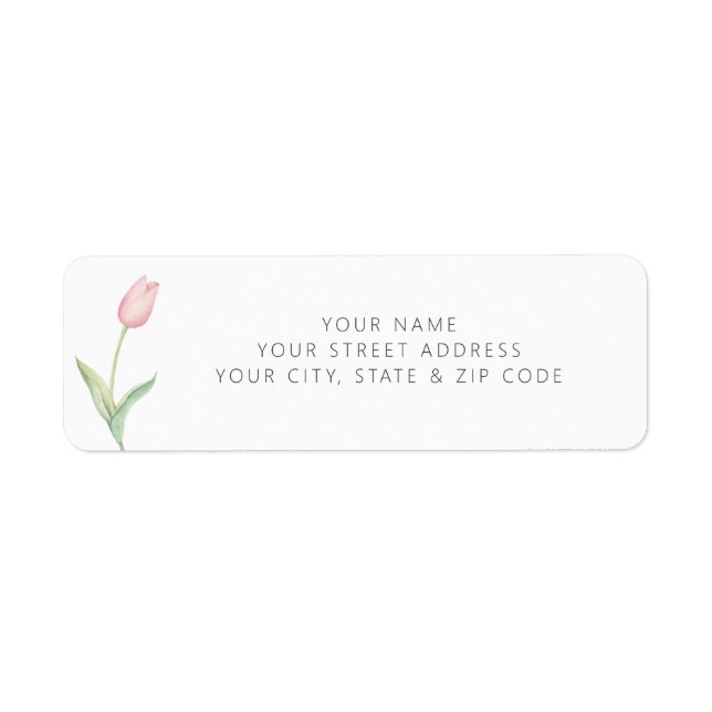 Modern Pink Tulip Solo Bridal Shower Registry (Front)