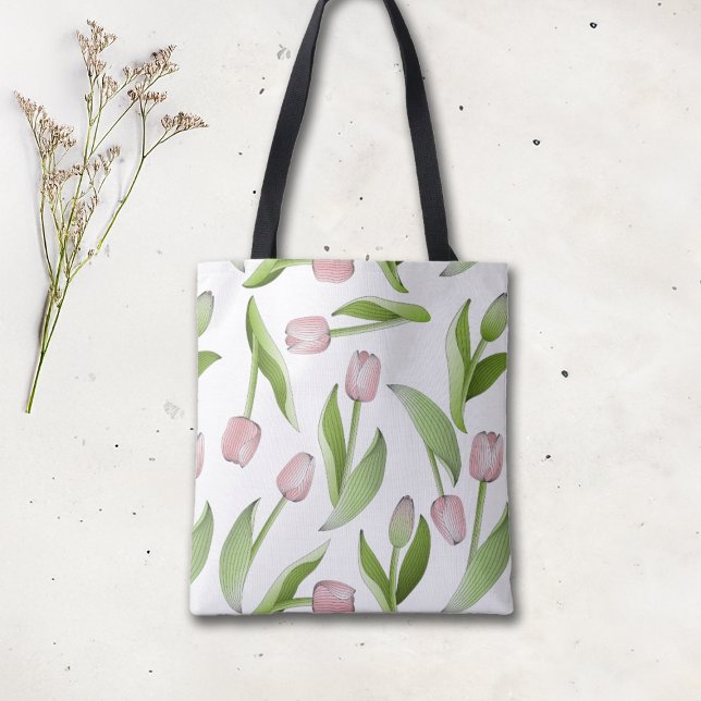 Modern Pink Tulip Tote Bag (Creator Uploaded)