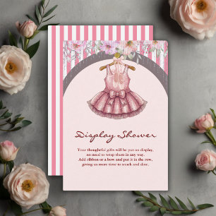 Modern Pink Tutu Ballerina Ballet Girl Baby Shower Enclosure Card