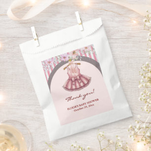 Modern Pink Tutu Ballerina Ballet Girl Baby Shower Favour Bags