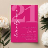 Modern Pink Twenty One 21st Birthday Party