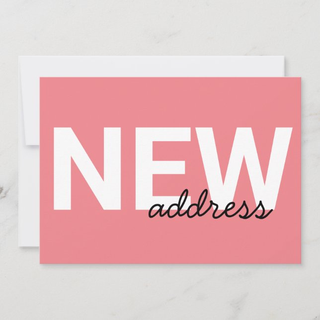 Modern Pink Typography Moving Announcement  (Front)