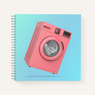 Modern pink washing machine notebook