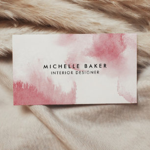 Modern Pink Watercolor  Business Card