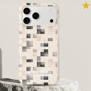 Modern Pink Watercolor Digital Pixels Custom Name