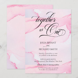 Modern Pink Watercolor Elegant Calligraphy Invitat Invitation