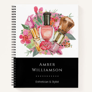 Modern Pink Watercolor Makeup Artist Girly Chic Notebook